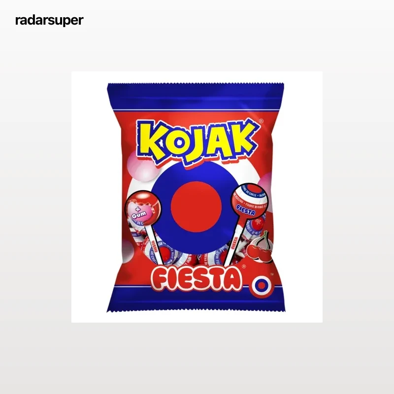Caramelo con palo y chicle sabor cereza Fiesta 7 ud.