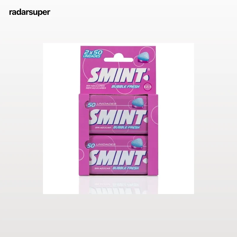 Caramelos bubble fresh Smint sin gluten y sin azúcar pack de 2 unidades de 35 g.