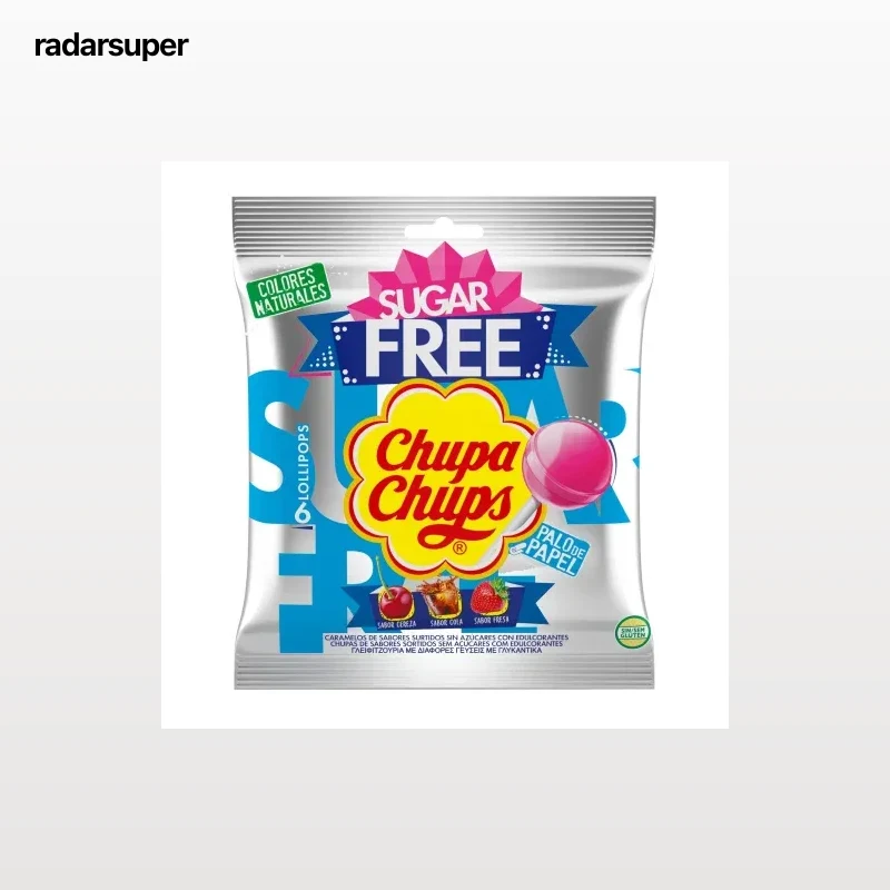 Caramelos con palo Chupa Chups sin gluten y sin azúcar  6 ud.