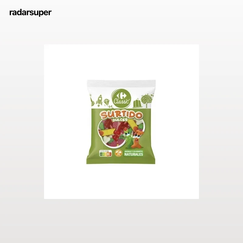 Caramelos de goma surtidos Carrefour Classic sin gluten 200 g.