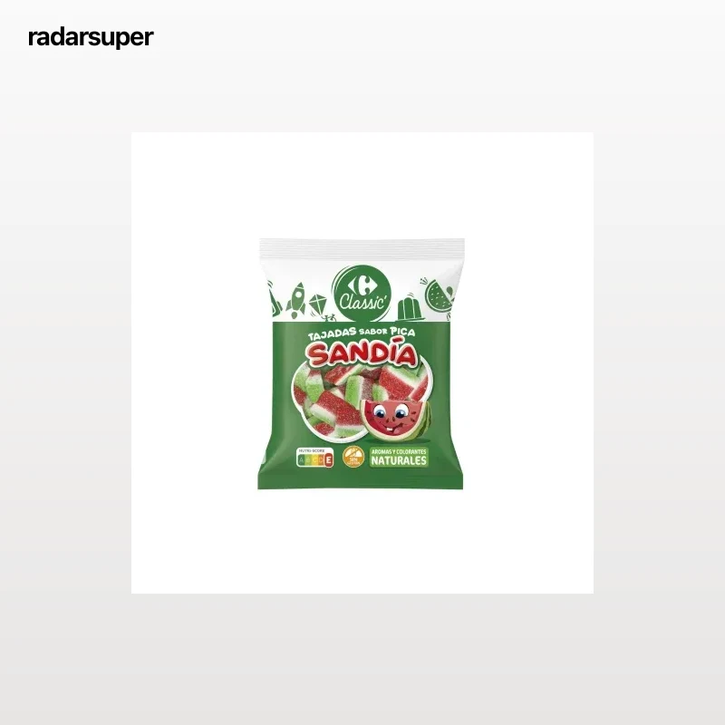 Caramelos de goma tajadas sandía Carrefour Classic sin gluten 200 g.