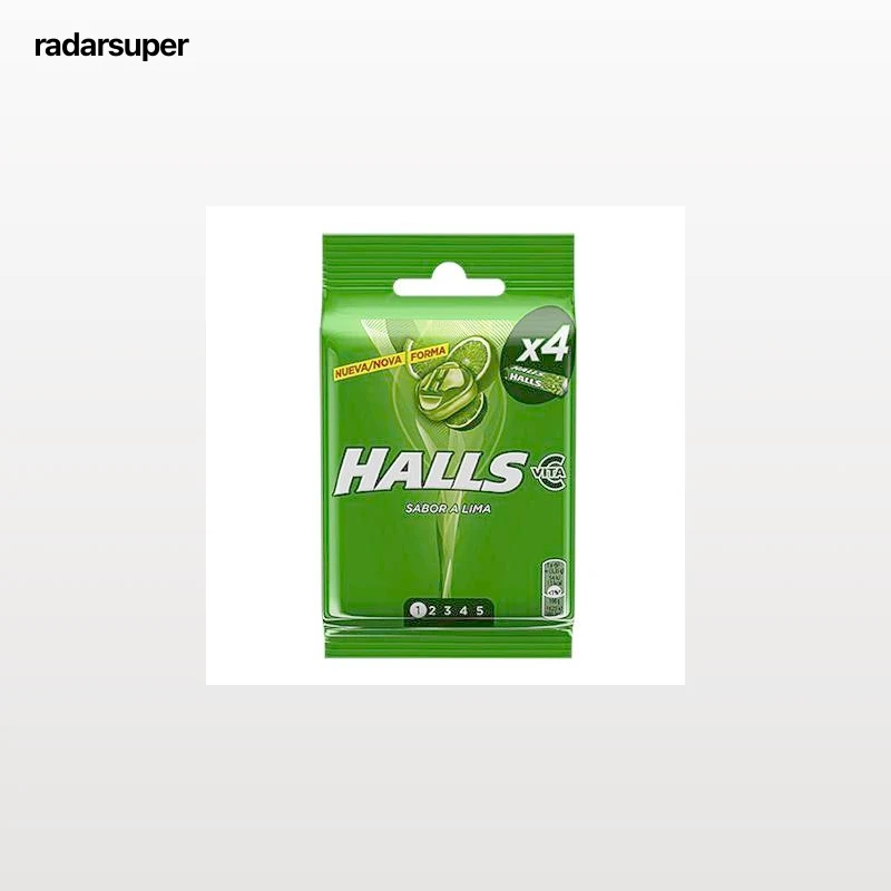 Caramelos sabor lima Halls 4 paquetes de 32 g.
