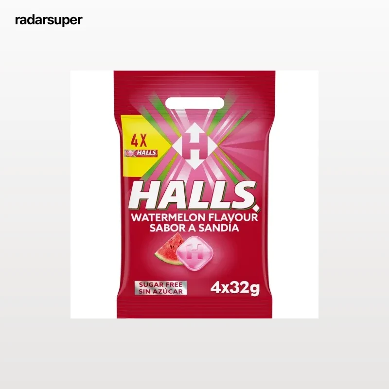 Caramelos sabor sandía sin azúcar Halls 128 g.
