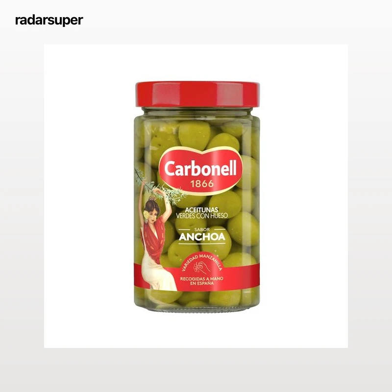 CARBONELL Aceitunas sabor anchoa tarro de 400gr