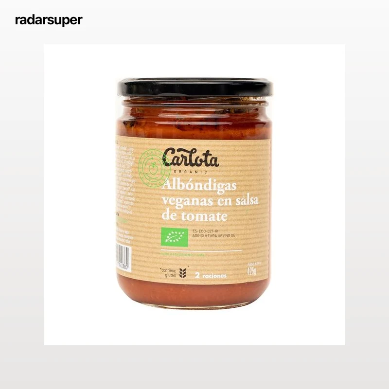 CARLOTA Albóndigas veganas en salsa de tomate CARLOTA ORGANIC 425 g.