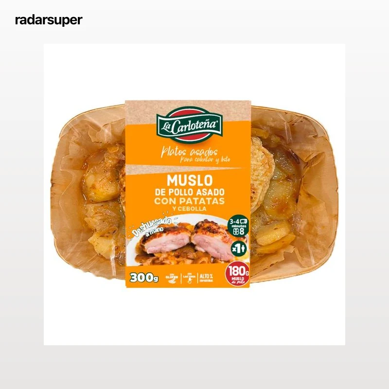 LA CARLOTEÑA Muslo de pollo deshuesado con patatas y cebolla - 300g.