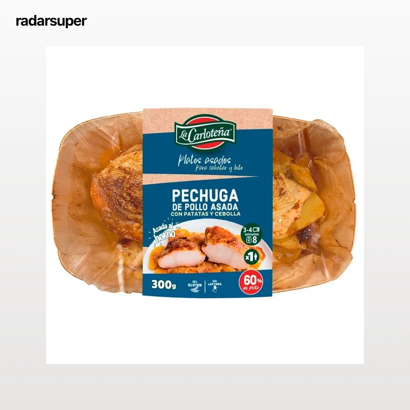 LA CARLOTEÑA Pechuga de pollo asada con patatas y cebolla - 300g.