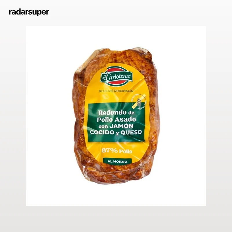 LA CARLOTEÑA Redondo de pollo al horno relleno de jamón cocido y queso LA CARLOTEÑA 340 g.