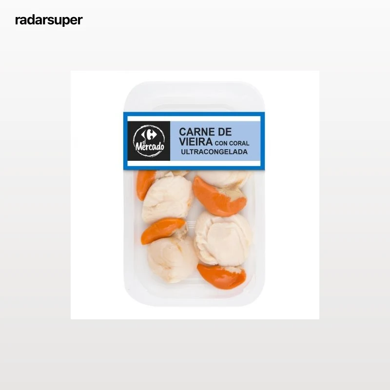 Carne de vieira con coral congelada Carrefour el Mercado 250 g