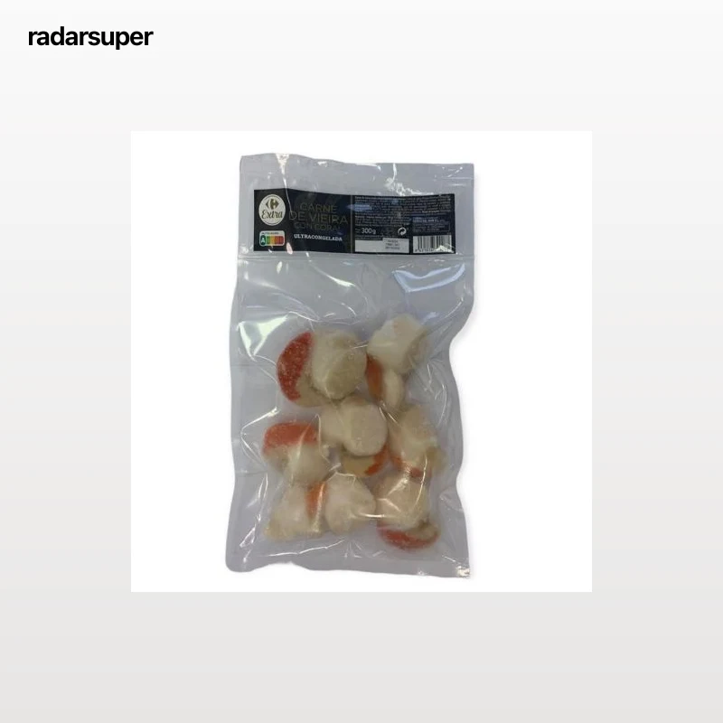 Carne de vieira con coral congelada Carrefour Extra 300 g.