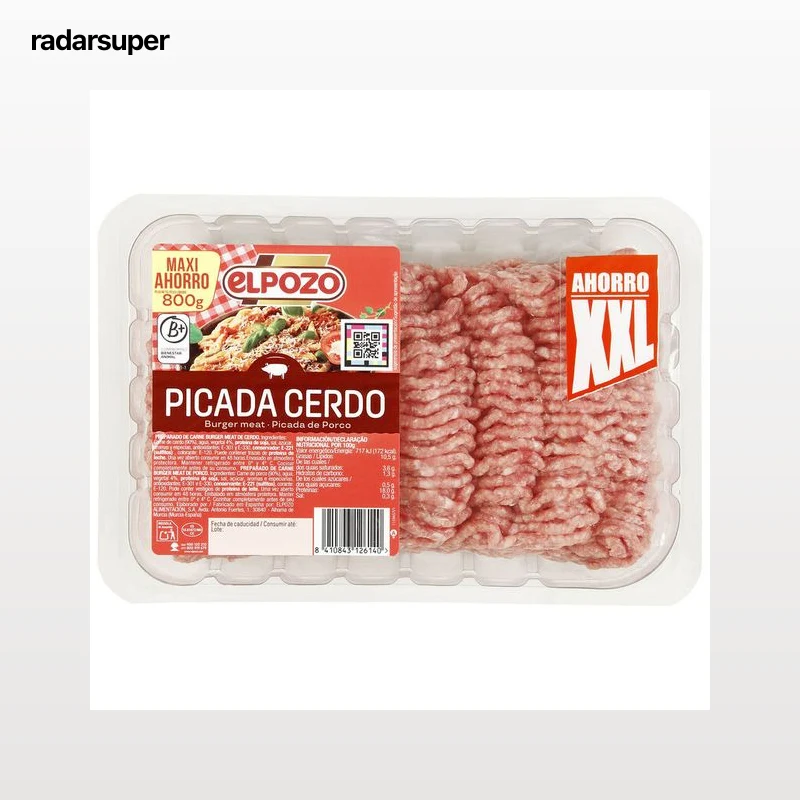 Carne picada de cerdo para burger meat El Pozo 800g aprox