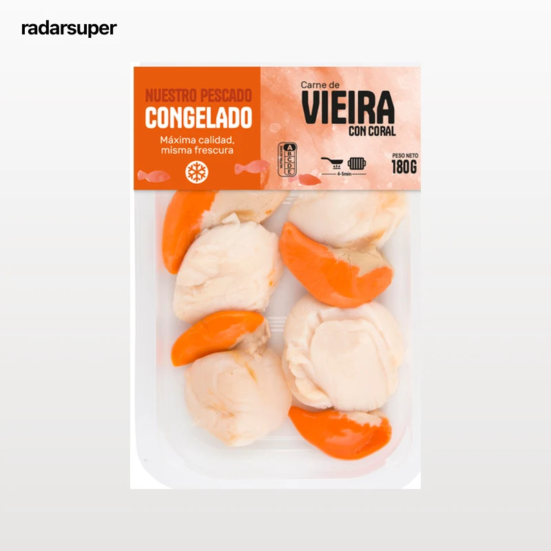 Carne de vieira con coral 180g