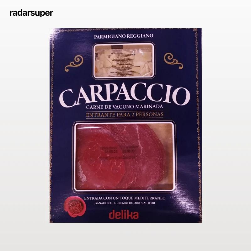 Carpaccio con queso parmegiano reggiano Delika 110g