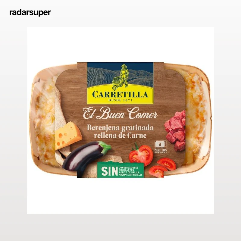 CARRETILLA El Buen Comer Berenjena gratinada rellena de carne 350 g.