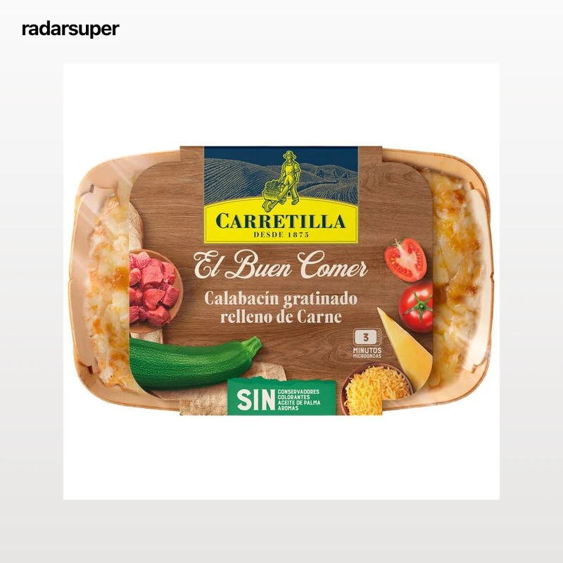 CARRETILLA El Buen Comer Calabacín gratinado relleno de carne 350 g.