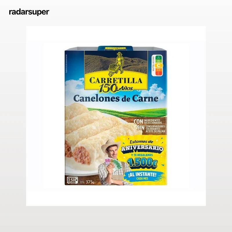 CARRETILLA Canelones de carne 375 g.