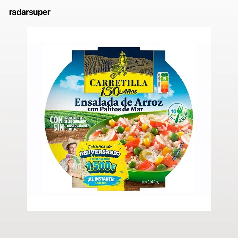 CARRETILLA Ensalada de arroz con palitos de mar 240 g.