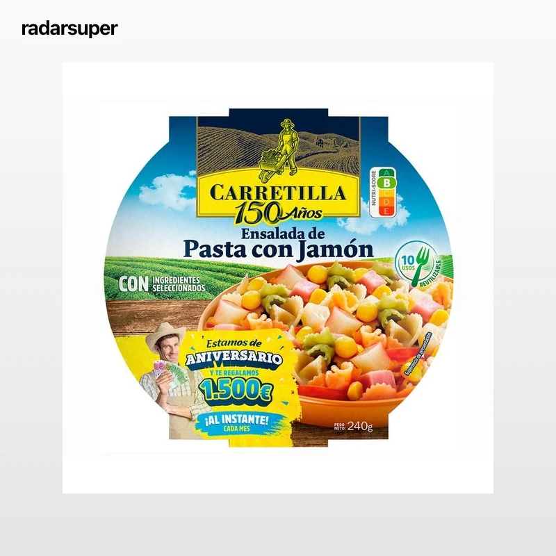 CARRETILLA Ensalada de pasta con jamón 240 g.