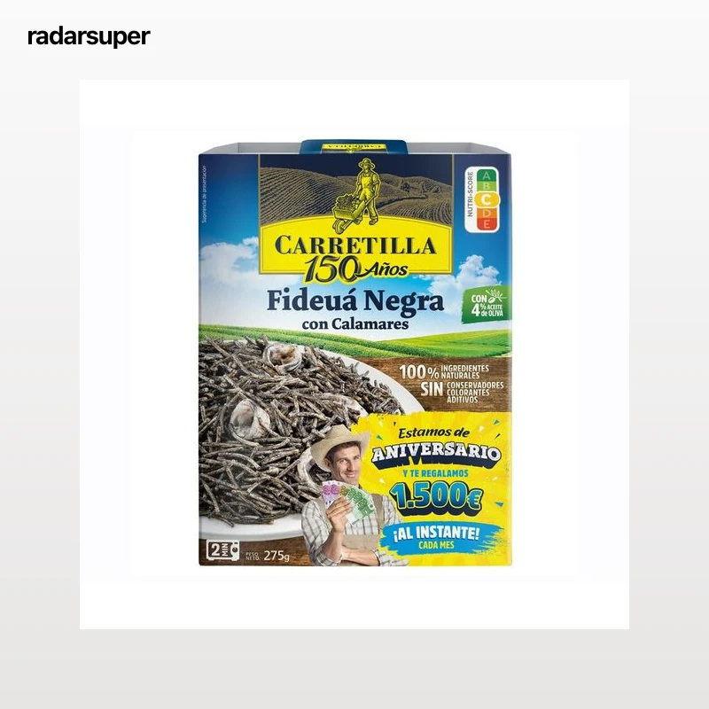 CARRETILLA Fideuá negro con calamares 275 g.