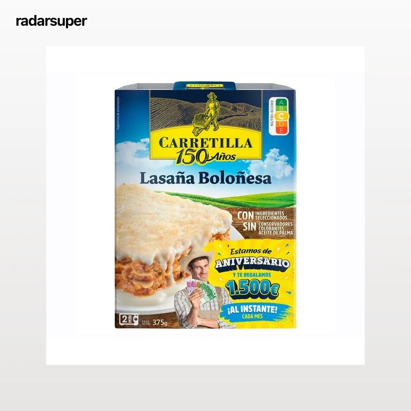 CARRETILLA Lasaña a la boloñesa 375 g.