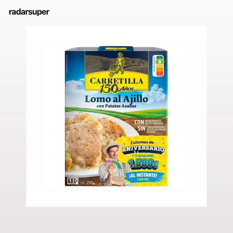 CARRETILLA Lomo al ajillo con patatas asadas 250 g.