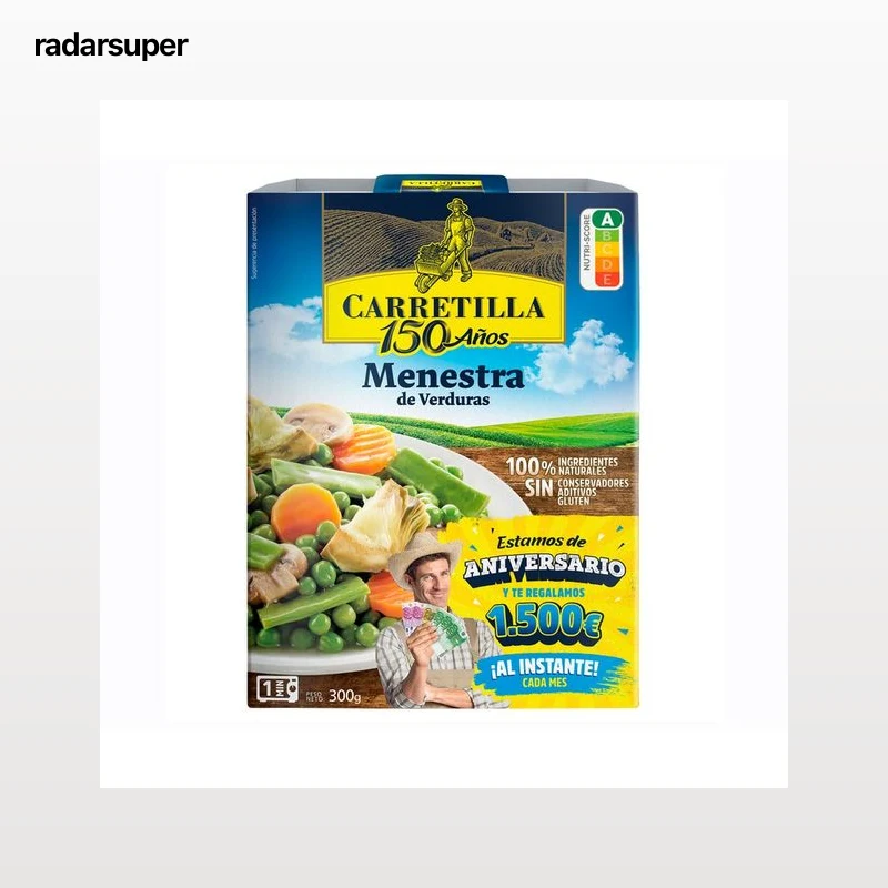 CARRETILLA Menestra de verduras con aceite de oliva 300 g.