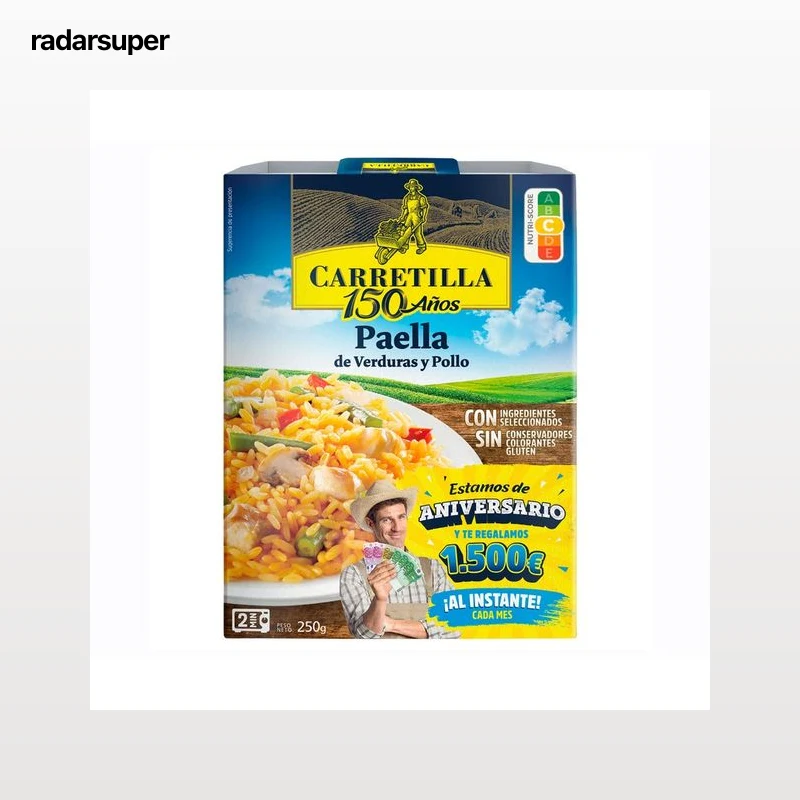 CARRETILLA Paella con verduras y pollo 250 g.