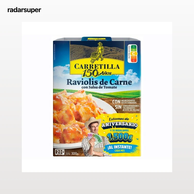 CARRETILLA Raviolis de carne especial para microondas 350 g.