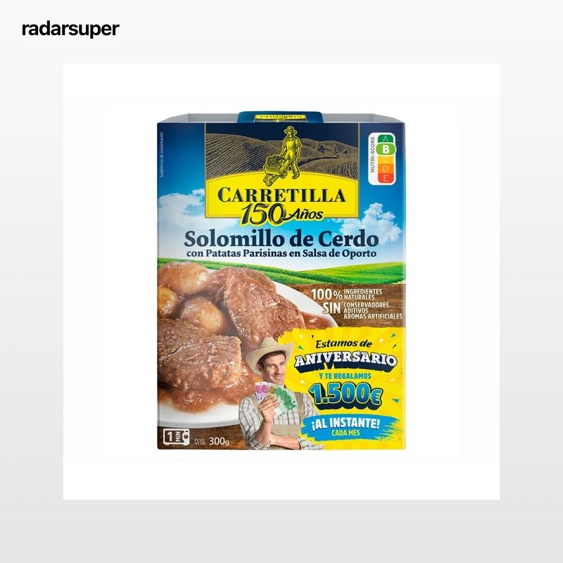 CARRETILLA Solomillo de cerdo con patatas parisinas en salsa de Oporto 300 g.