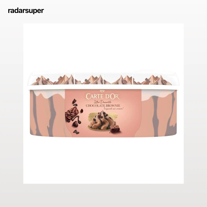 CARTE D'OR Les desserts de frigo tarrina de helado de chocolate con trocitos de brownie y salsa de chocolate 900 ml.