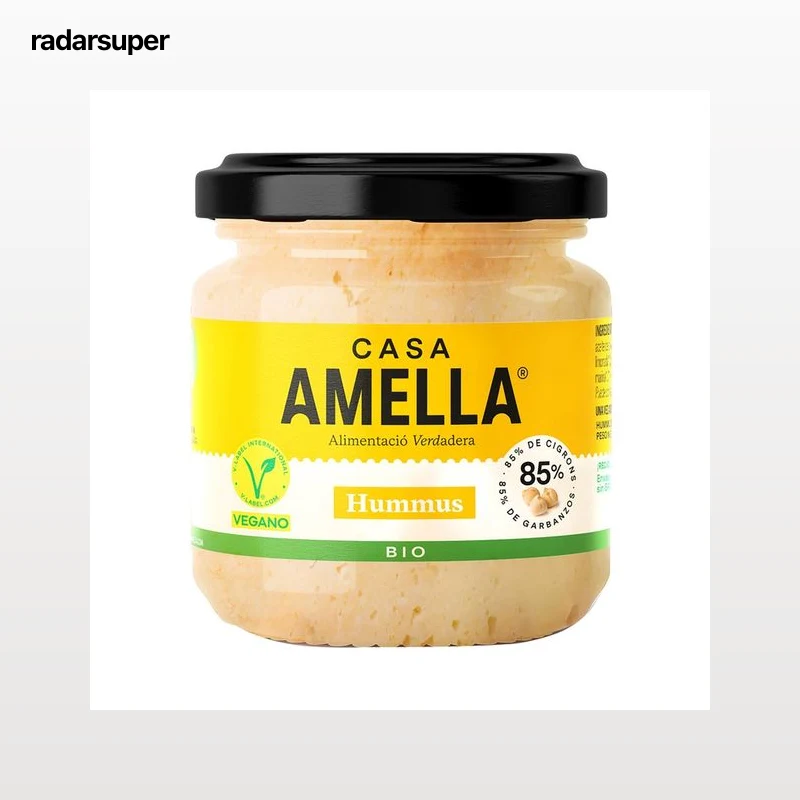 CASA AMELLA Hummus ecológico con un 85% de garbanzo 180 g.