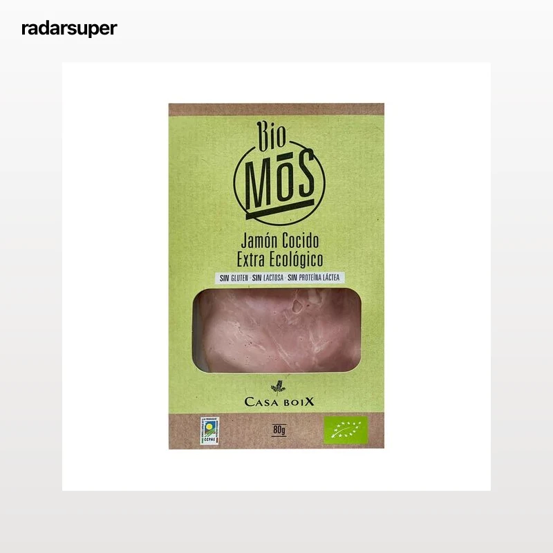 CASA BOIX Jamón cocido extra loncheado ecológico CASA BOIX 80 g.