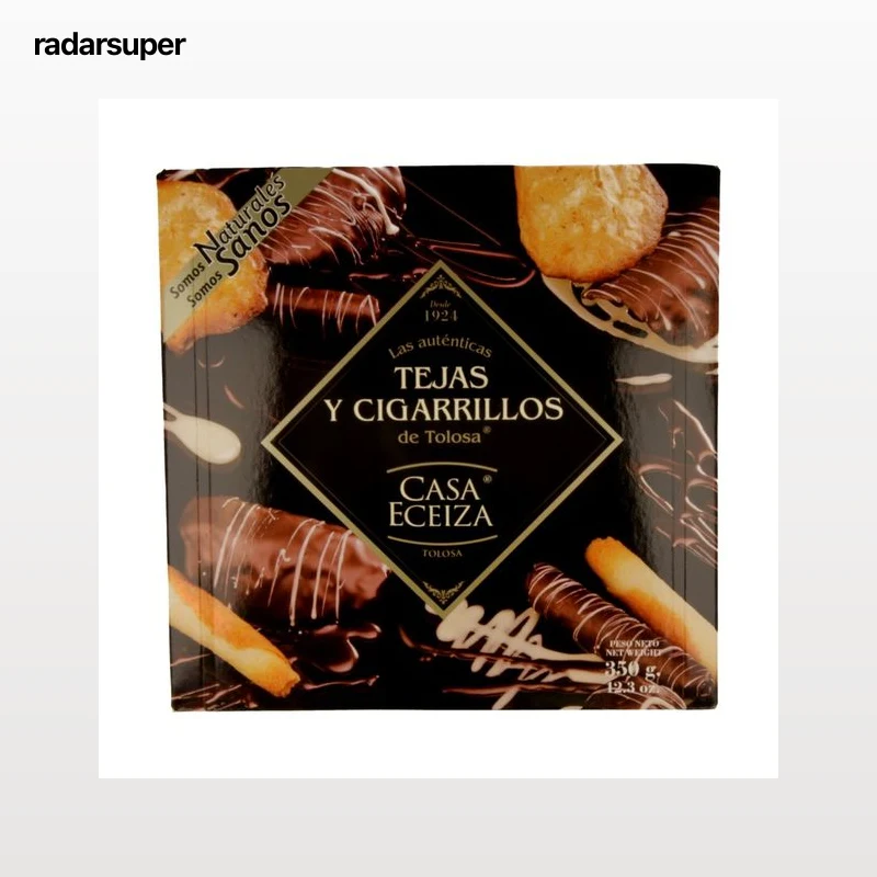 CASA ECEIZA Surtido de tejas y cigarrillos de Tolosa bañados en chocolate 350 g.