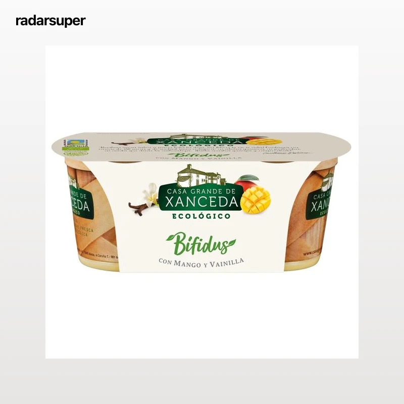 CASA GRANDE DE XANCEDA Bífidus de procedencia ecológica con mango y vainilla 2 x 125 g.