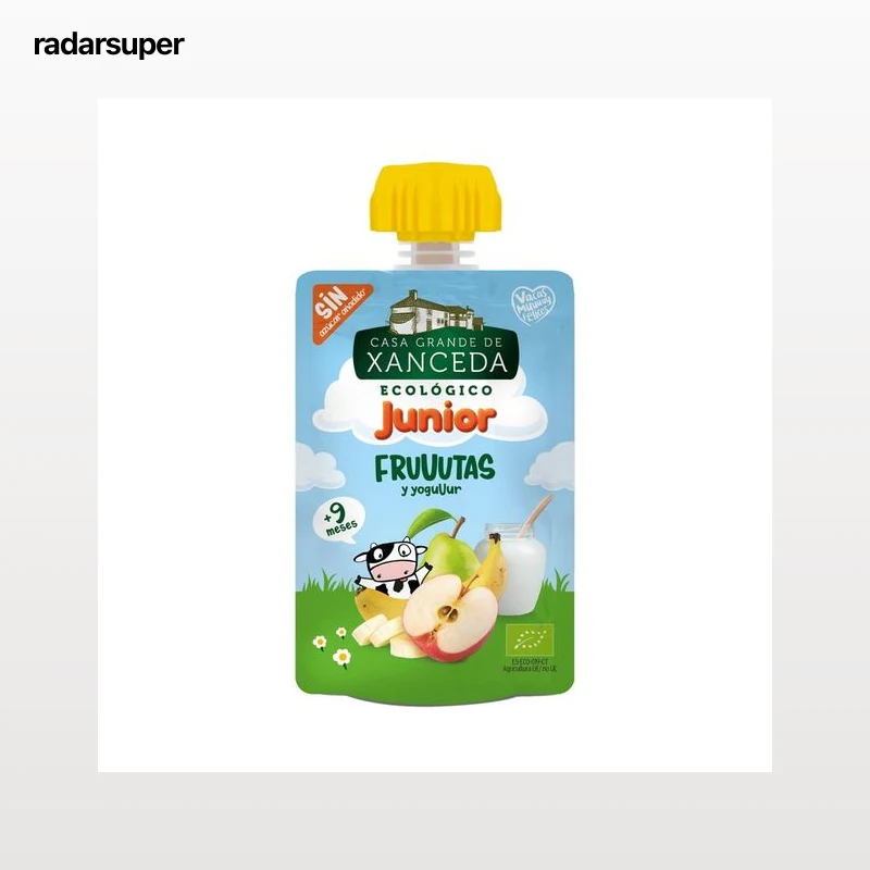 CASA GRANDE DE XANCEDA Bolsita de yogur ecológico más fruta CASA GRANDE DE XANCEDA 90 g.