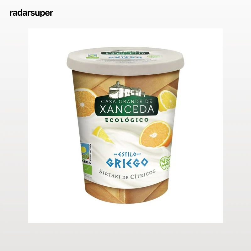 CASA GRANDE DE XANCEDA Yogur estilo Griego con cítricos de producción ecológica XANCEDA 400 g.