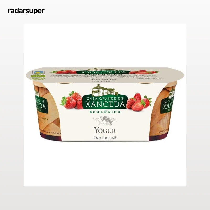 CASA GRANDE DE XANCEDA Yogur con fresas ecológico pack 2x125 gr,