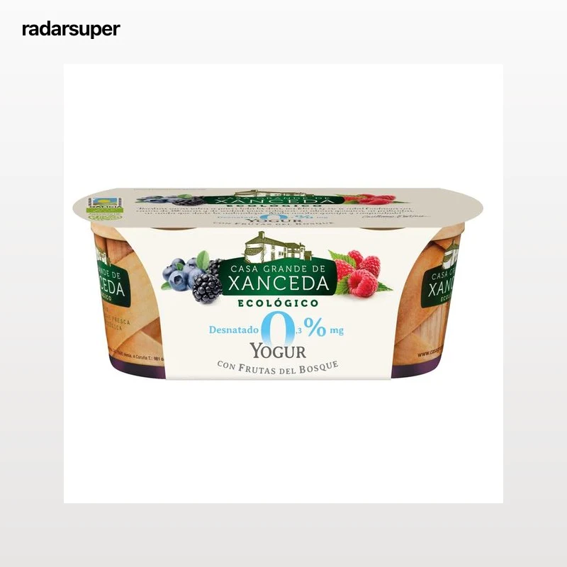 CASA GRANDE DE XANCEDA Yogur con frutos del bosque desnatado ecológico XANCEDA pack 2 uds. x125 g