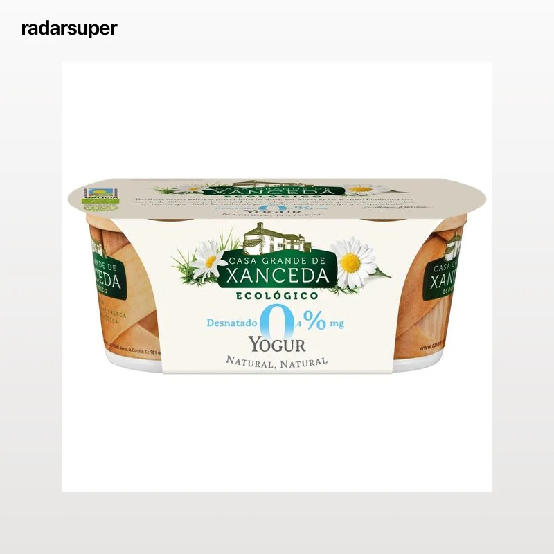 CASA GRANDE DE XANCEDA Yogur natural desnatado ecológico, con 0% materia grasa CASA GRANDE DE XANCEDA 2 x 125 gr.