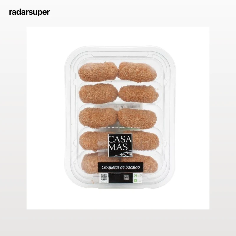 CASA MAS Bandeja de croquetas de bacalao, listas para calentar y comer CASA MAS 280 g.