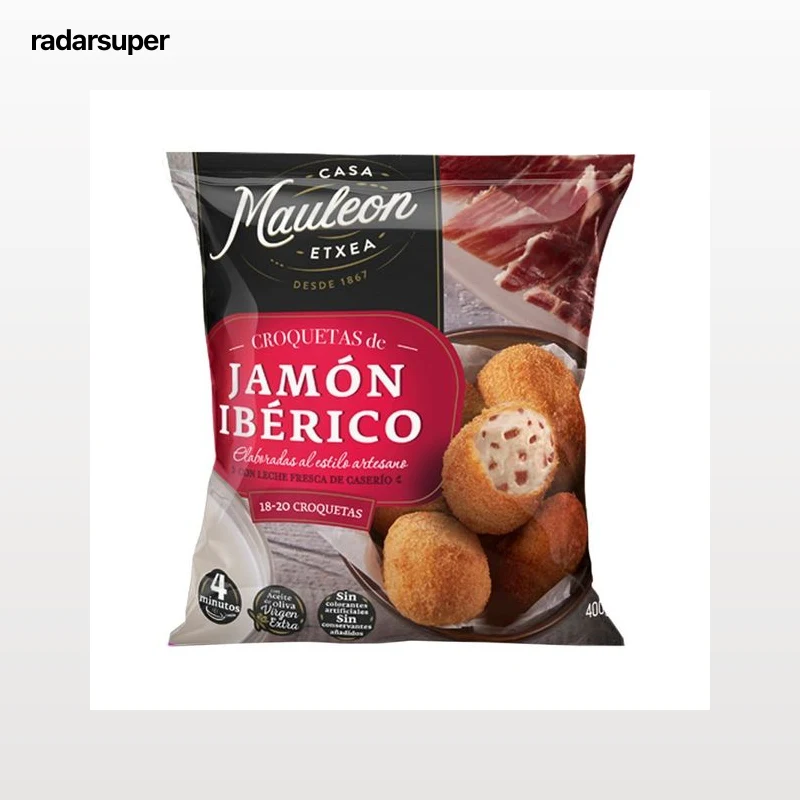 CASA MAULEON Croquetas de jamón ibérico, elaboradas al estilo artesano 400 g.