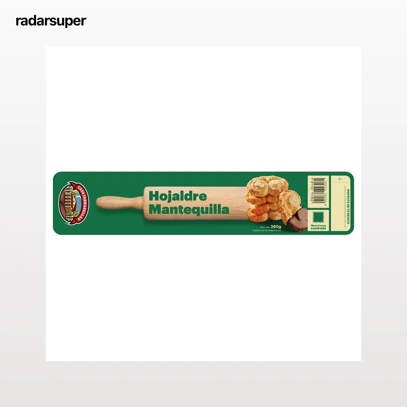CASA TARRADELLAS Masa fresca cuadrada de hojaldre con mantequilla CASATARRADELLAS 260 g.