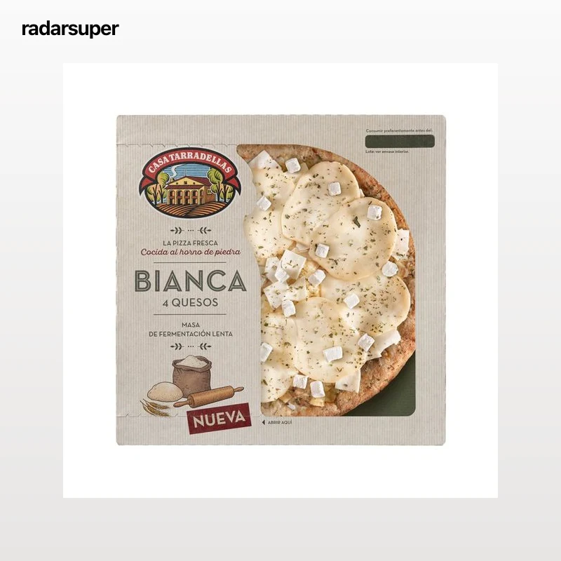 CASA TARRADELLAS Pizza fresca bianca 4 quesos cocida al horno de piedra CASA TARRADELLAS 400 g