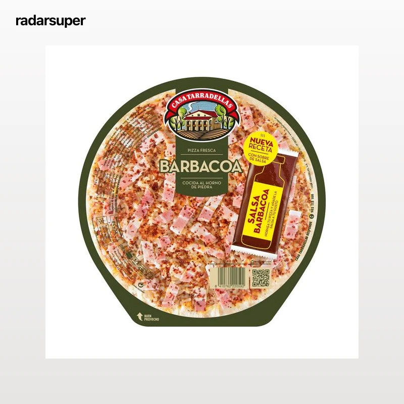 CASA TARRADELLAS Pizza fresca de carne asada a la barbacoa, cocida al hono de piedraCASA TARRADELLAS 430 g.