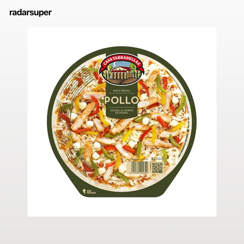 CASA TARRADELLAS Pizza fresca de pollo cocida al horno de piedra CASA TARRADELLAS 410 g.