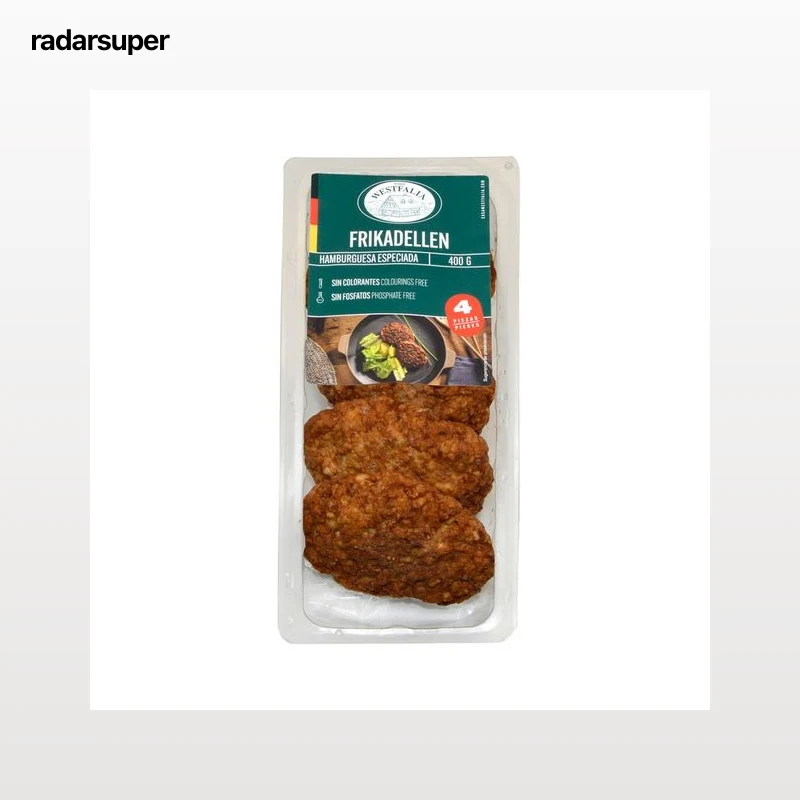 CASA WESTFALIA Hamburguesa de cerdo alemana asada y especiada CASA WESTFALIA 4 x 100 g.