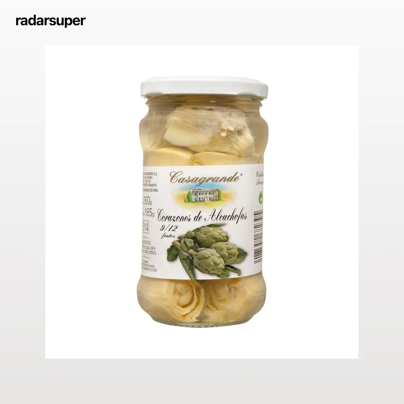 CASAGRANDE Corazones de alcachofas 9/12 piezas frasco de 165 g.