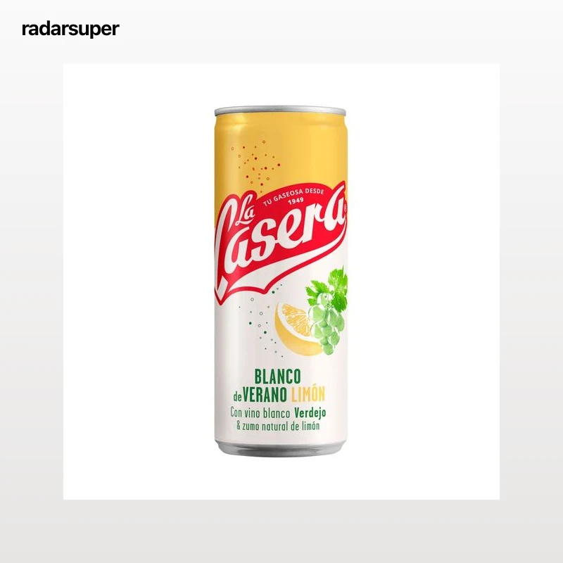 LA CASERA Blanco de verano con vino blanco verdejo y zumo natural de limón lata 25 cl.