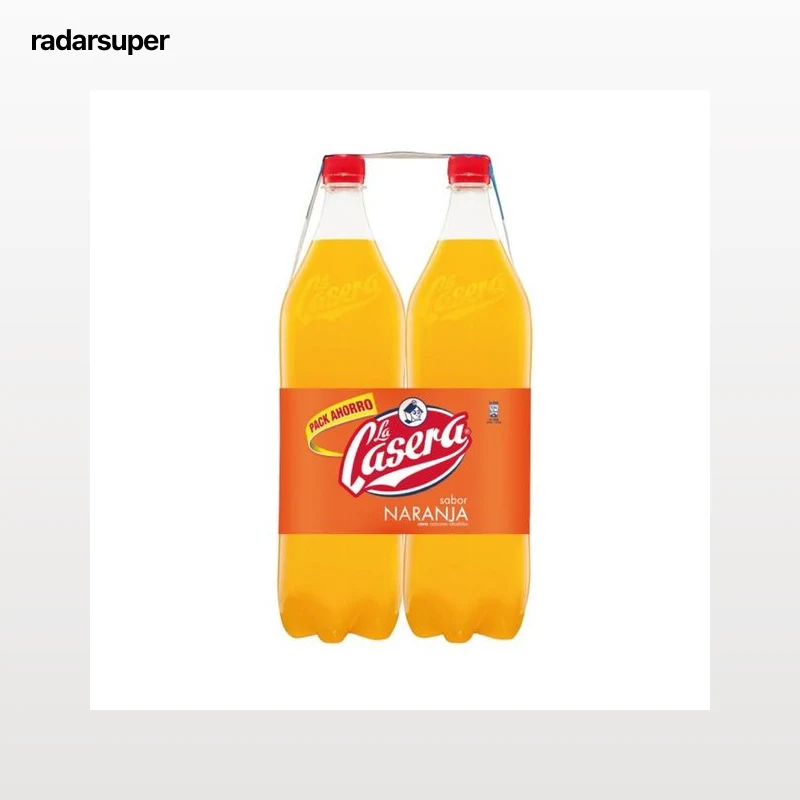 LA CASERA Refresco de naranja pack de 2 botellas de 1,5 litros