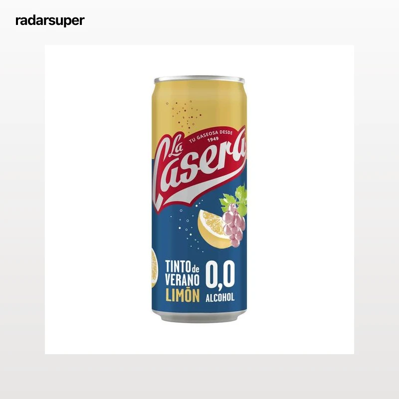 LA CASERA Tinto de verano sin alcohol y con zumo natural de limón LA CASERA lata de 33 cl.